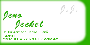 jeno jeckel business card